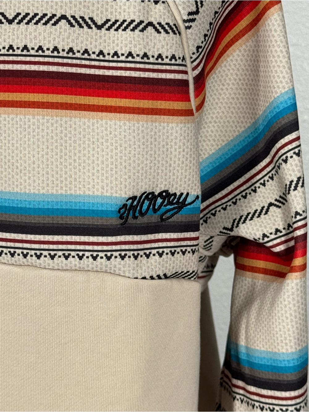 Hooey The Prime 1/4 Zip Pullover Cream / Serape Print Southwestern Medium - Picture 4 of 8